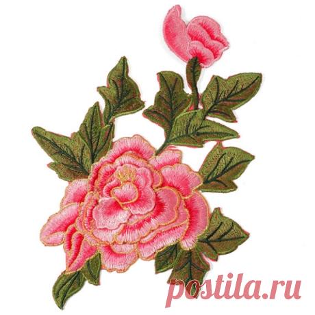 Embroidered Rose Floral Iron-On Applique Patch | Joyce Trimming