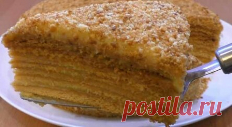 Нарезается как масло и просто тает во рту. Всеми любимый торт «Пчелка»