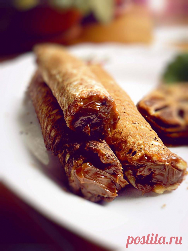 Вафельные трубочки со сгущенкой