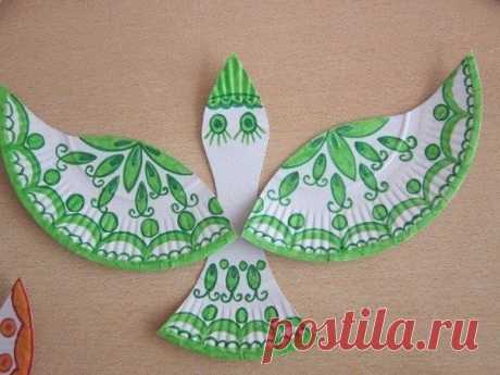 Птицы из одноразовых тарелок — Поделки с детьми