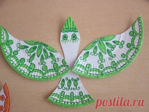 Птицы из одноразовых тарелок — Поделки с детьми