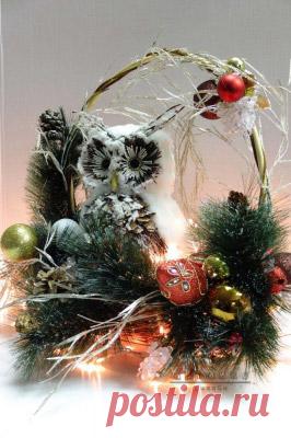 Новогодний настольный светодиодный светильник - СОВА