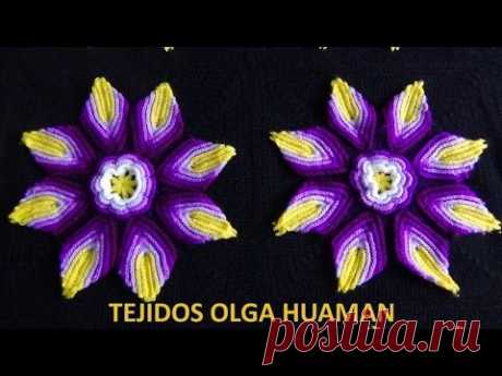 colcha a crochet estrella en relieves video 3