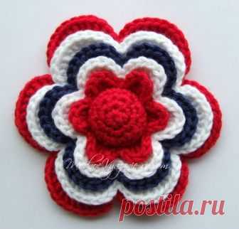 Как связать многослойный цветок крючком - Crochet - Modnoe Vyazanie