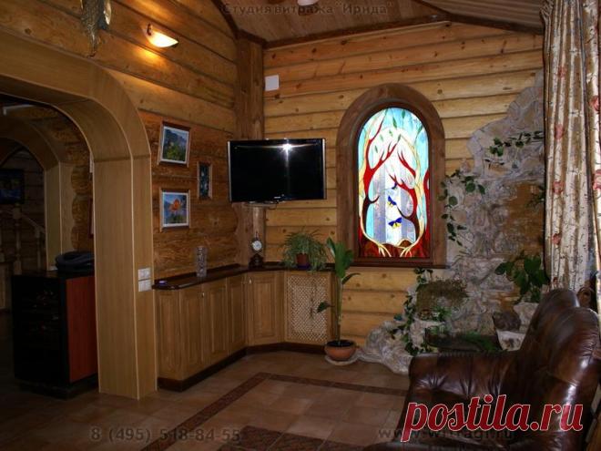 Витраж для арочного окна "Утро" -> Витраж Тиффани -> Витражи фото. Студия Художественные витражи Ирида