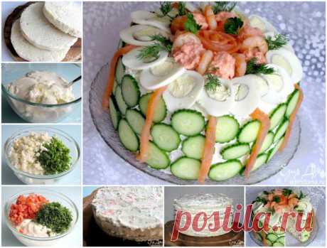Вкуснейшие закусочные торты на праздничный стол