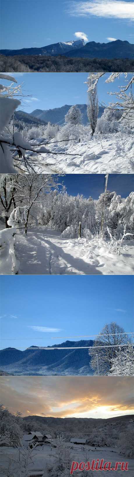Зима в горах. Фото.