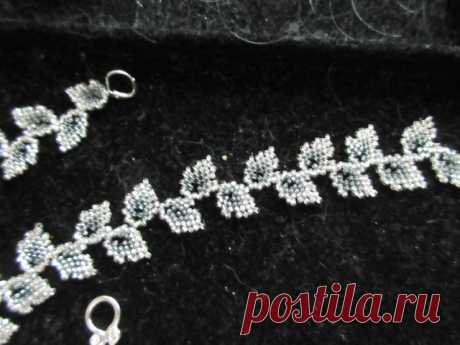 МК-11 "Листик из бисера": от маленького до большого, схемы и этапы | biser.info - всё о бисере и бисерном творчестве