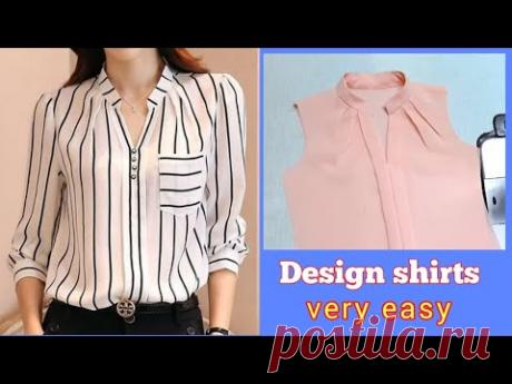 Cắt may Áo kiểu thời trang xếp ly cổ cực sành điệu |design shirts |basic Sewing techniques |
