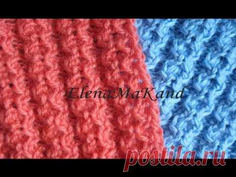 Рельефная резинка спицами. Knitting relief rib, knit relief pattern