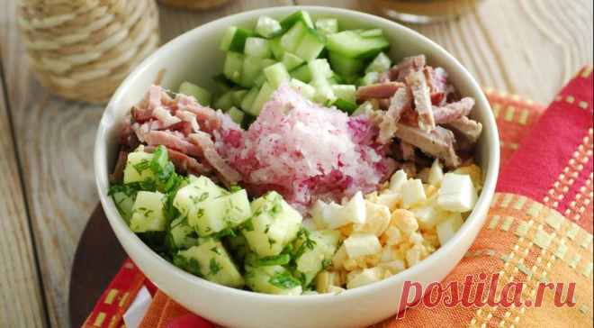 Рецепт мясной окрошки