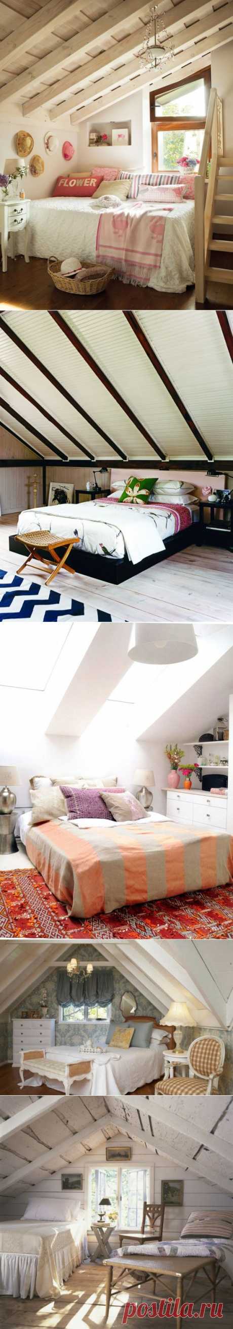 Интерьеры комнат под крышей. Чердаки - мансарды