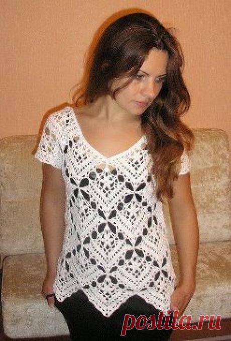 Красивая безрукавка крючком. Схема здесь https://labhousehold.com/ru/sleeve-crochet.html