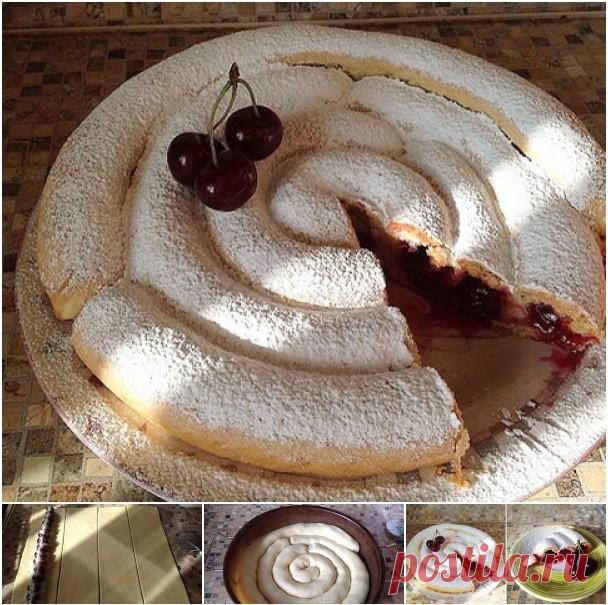 Пирог «Улитка» с вишней — Домашний уют