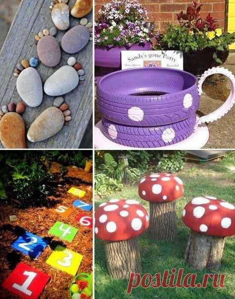 Оформление детской площадки на даче