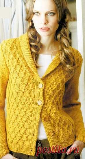 Вязание кардигана спицами