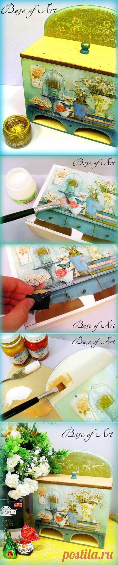 Чайница &quot;Нарциссы&quot;. Мастер-класс от &quot;Base of Art&quot;..