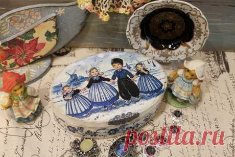 Шкатулка овальная " Old Holland " декупаж, винтаж – купить в интернет-магазине на Ярмарке Мастеров с доставкой Шкатулка овальная &quot; Old Holland &quot; декупаж, винтаж – купить или заказать в интернет-магазине на Ярмарке Мастеров | Добрая старая Голландия, стук деревянных&hellip;