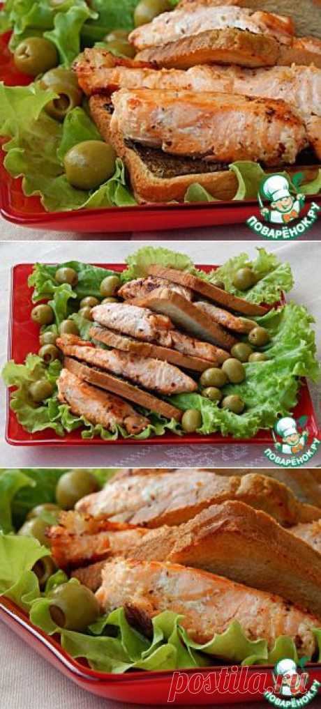 Красная рыба на гренках - кулинарный рецепт