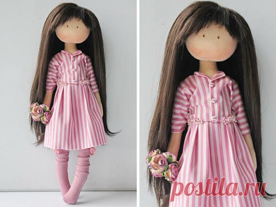Textile doll Rag doll Tilda doll Fabric doll Muñecas Pink doll