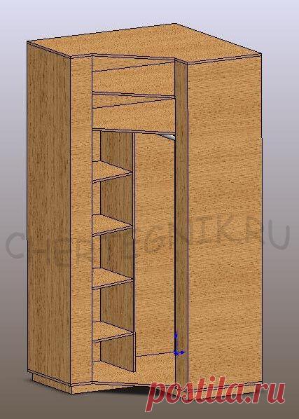 Шкаф угловой чертеж