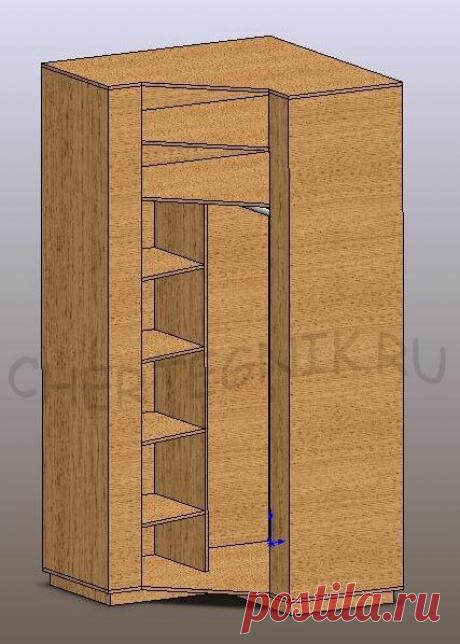 Шкаф угловой чертеж