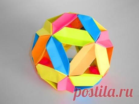 3D оригами гипер шар из бумаги