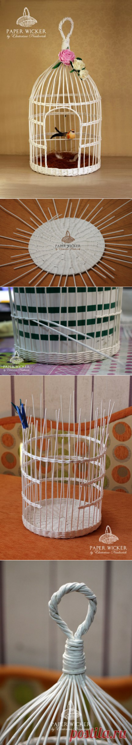 Клеточка из газетных трубочек