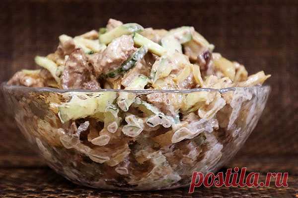 Салат из куриной печени и огурца — Сад Заготовка