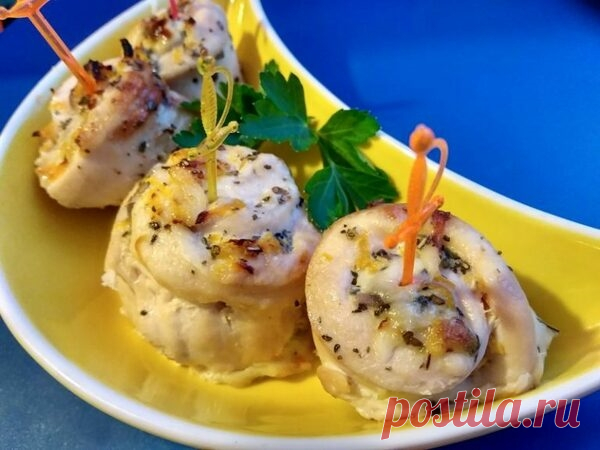Подсела на имбирь и с ним готовлю уже привычные блюда. Вкус — совершенно новый. Делюсь «Закусочные куриные рулеты»