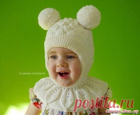 Шапка шлем для девочки (Вязание спицами) – Журнал Вдохновение Рукодельницы