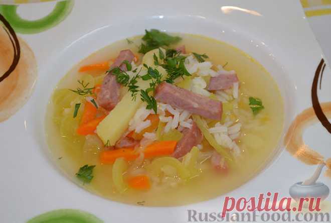 Суп с колбасой - быстро, сытно и вкусно