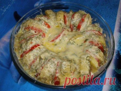 Картофель, запечённый с помидорами в микроволновке - Простые рецепты Овкусе.ру