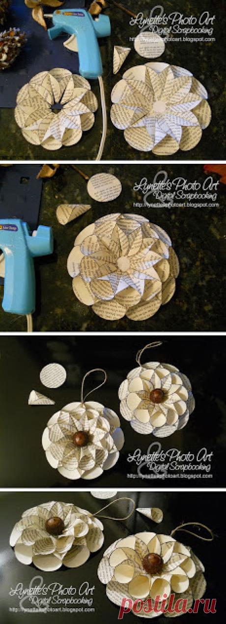 Lynette's Photo Art: Old Book Page Ornament - Yep! Another One!