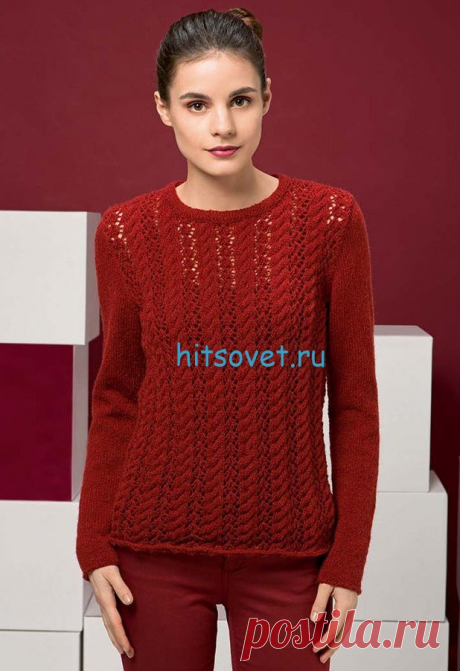 Джемпер с косами схема и описание