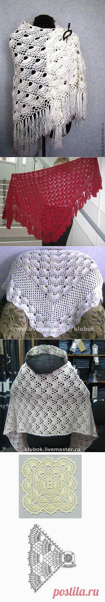 Вяжем крючком шаль "Веерочки" - вязание - Мастер-классы - Клуб " Рукодельница "