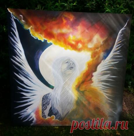 KUFER z artystycznym rękodziełem : Anioł na zamówienie