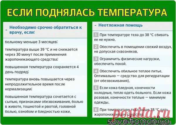 Если поднялась температура.