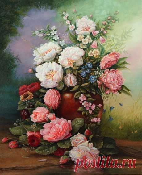 Цветочный натюрморт - картина А.В.Маскаева, продажа картин в Москве, цены | Интернет магазин Арт Вернисаж