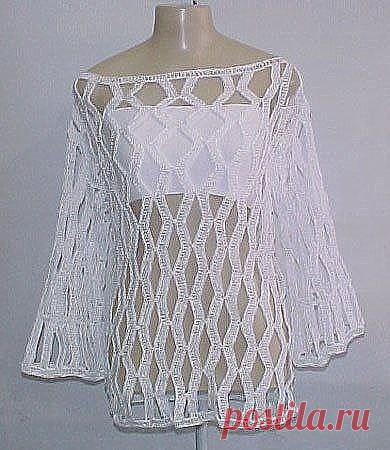 Простая ажурная туника на лето из категории Интересные идеи – Вязаные идеи, идеи для вязания