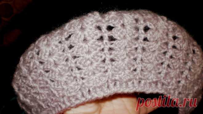 Берет с ажурным ободком