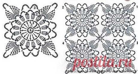 Схемы для красивых мотивов крючком