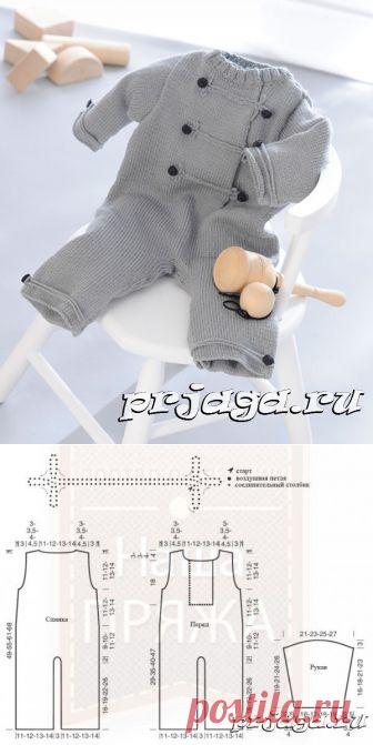 Вязаный комбинезон для новорожденных