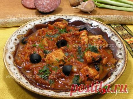 Курица по-испански- рецепт с пошаговыми фотографиями Курица по-испански из раздела Мясо и субпродукты кулинарной книги сайта Live Рецепт | LiveRecept.ru