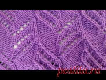 Узор спицами АЖУРНЫЕ ЛИСТЬЯ Knitting pattern - PROпетельки