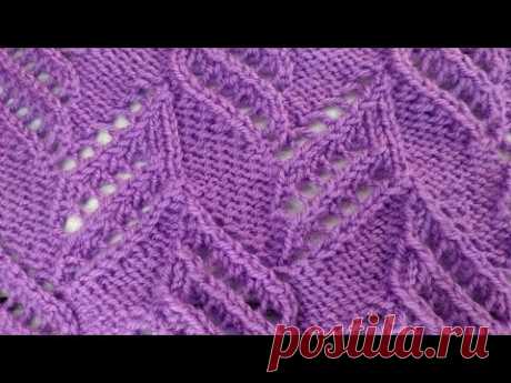 Узор спицами АЖУРНЫЕ ЛИСТЬЯ Knitting pattern - PROпетельки