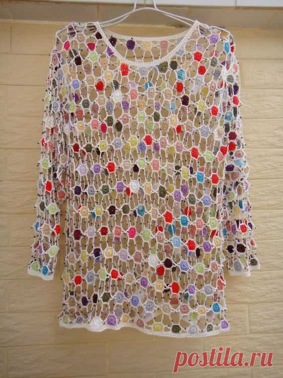 Womens White Blouse Long Sleeved Jumpers Polka Dot Lace Crochet Top Ideal for layering and creating a hippie, indie/ boho chic look, go perfectly w…