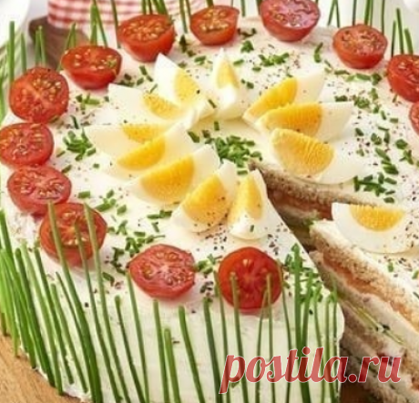 Бутербродный торт - ваши гости будут в восторге! | О вкусной жизни | Яндекс Дзен
