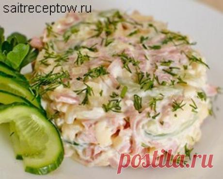 Салат с ветчиной и огурцом | Сайт рецептов