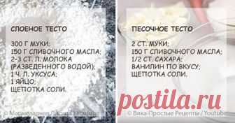 5 основных рецептов теста в одном месте. Сохраняем в кулинарную копилку! Выпечка и изделия из теста — это всегда вкусно, сытно и универсально. Ею можно угостить